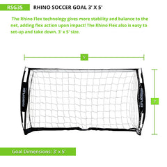 RhinoFlex Portable Soccer Goal 3' x 5'