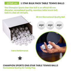 1 Star Table Tennis Balls Bulk Pack