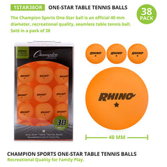 1 Star Table Tennis 38/Box Orange