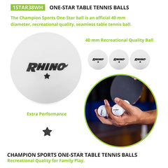 1 Star Table Tennis 38/Box White