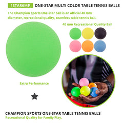 1 Star Table Tennis 6/Multi Color Pack