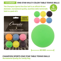 1 Star Table Tennis 6/Multi Color Pack