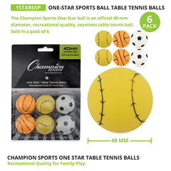 1 Star Table Tennis 6/Sports Pack