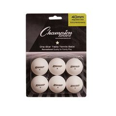 1 Star Table Tennis 6/Pack White