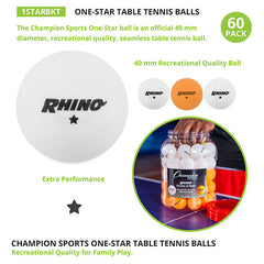 1 Star Bucket/60 Table Tennis Balls