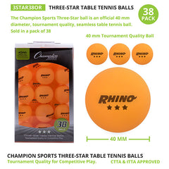 3 Star Tournament Table Tennis Orange