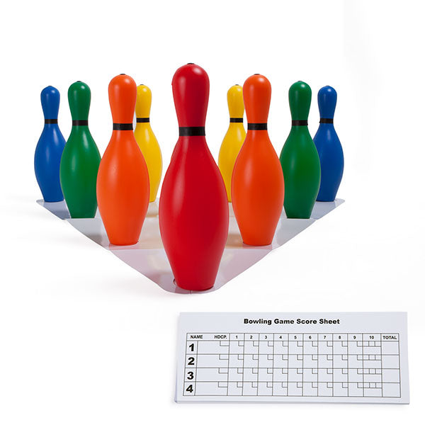 Multi-Color Plastic Bowling Pin Set