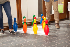 Multi-Color Plastic Bowling Pin Set