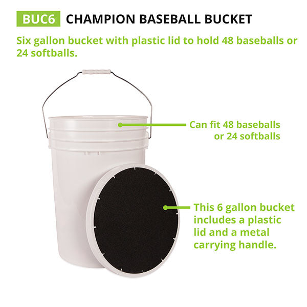 6 Gallon Ball Bucket with Thick Padded seat for Game, Practice and Any  Outdoor activites Aqua Blue