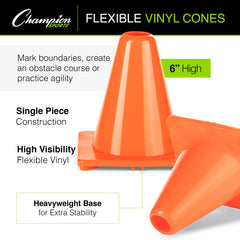 High Visibility Flexible Vinyl Cone Orange