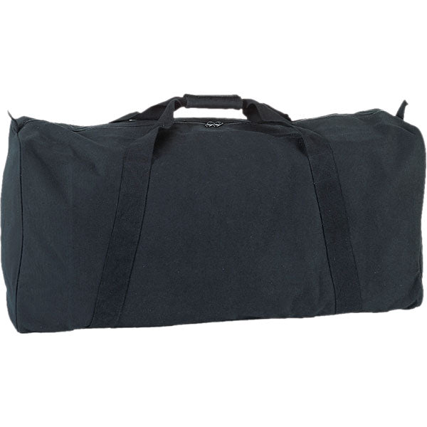 Zipped Canvas Duffle Bag Black