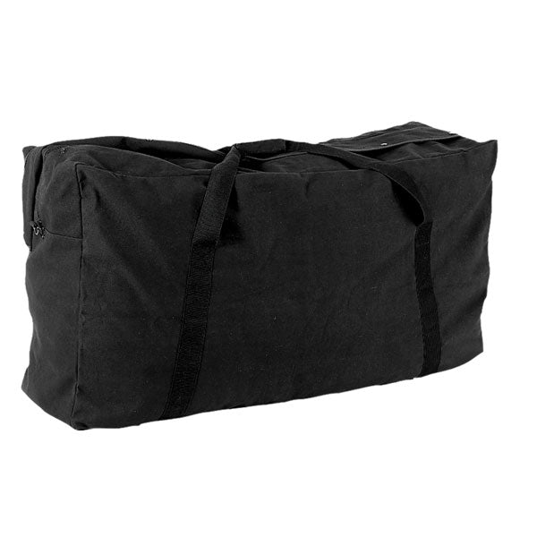 Zippered Canvas Duffle Bag Black