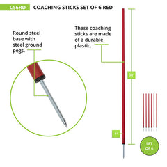 Coaching Sticks Set of 6 Red