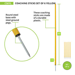 Coaching Sticks Set of 6 Yellow