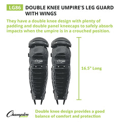 Double Knee Umpire Leg Guard With Wings