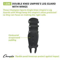 Double Knee Umpire Leg Guard With Wings