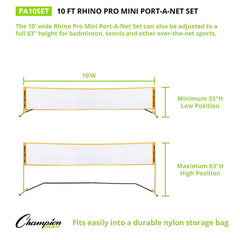 10 FT Rhino Port-A-Net Set