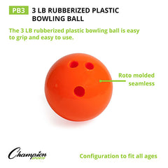 3 LB Rubberized Plastic Bowling Ball