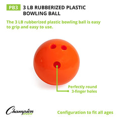 3 LB Rubberized Plastic Bowling Ball