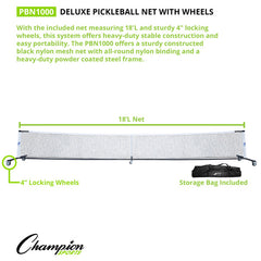 Deluxe Pickleball Net W/Wheels