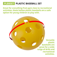Plastic Baseball Assorted Color Set