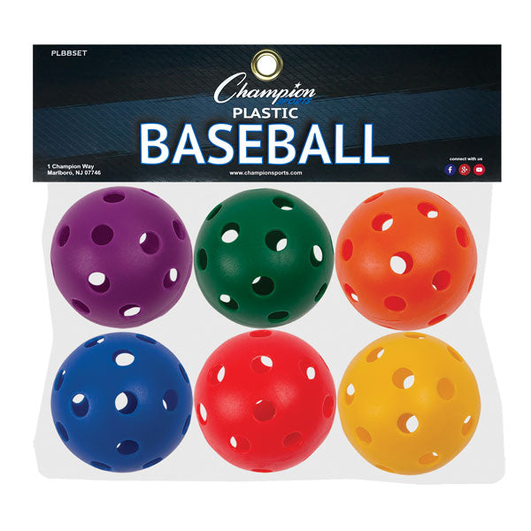 Plastic Baseball Assorted Color Set