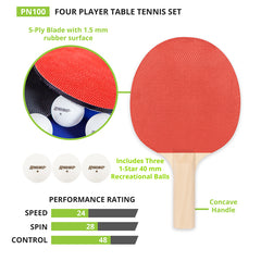 Four Player Table Tennis Set