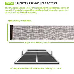 1 Inch Table Tennis Net & Post