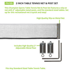 2 Inch Table Tennis Net & Post