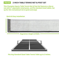 2 Inch Table Tennis Net & Post