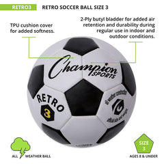 Retro Soccer Ball Size 3