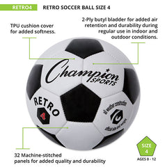 Retro Soccer Ball Size 4