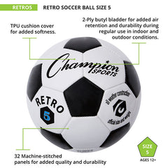 Retro Soccer Ball Size 5