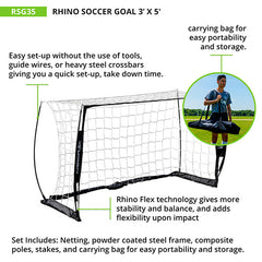 RhinoFlex Portable Soccer Goal 3' x 5'