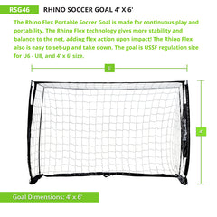 RhinoFlex Portable Soccer Goal 4' x 6'