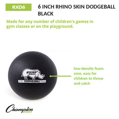 6 Inch Rhino Skin Dodgeball Black