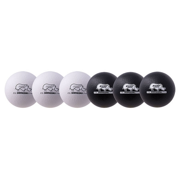 6 Inch Rhino Skin Dodgeball Set Black/White