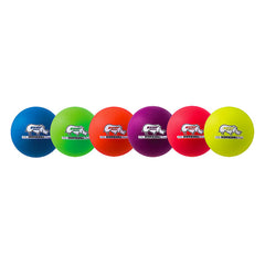 6 Inch Rhino Skin Low Bounce Dodgeball Neon Rainbow Dodgeball Set