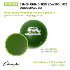 6 Inch Rhino Skin Low Bounce Dodgeball Set