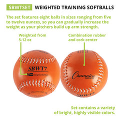 Weighted Training Softball Set of 8
