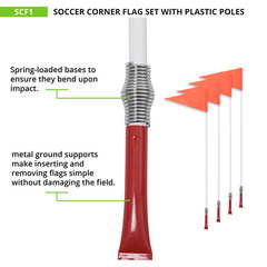 Soccer Corner Flag Set with Plastic Poles